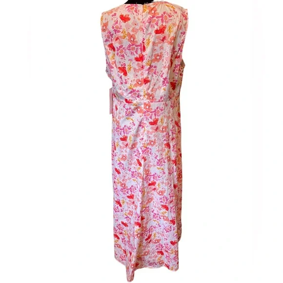 NEW Chloe + Rene White Pink Boho Hippie Earthy Preppy Artsy Floral Maxi Dress - Picture 5 of 7